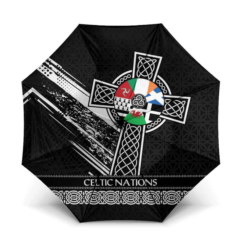 Cross Celtic Nations Umbrella Six Celtic Countries Grunge Style - Wonder Print Shop