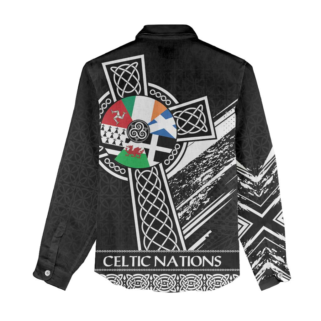 Cross Celtic Nations Women Casual Shirt Six Celtic Countries Grunge Style - Wonder Print Shop