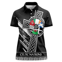 Cross Celtic Nations Women Polo Shirt Six Celtic Countries Grunge Style - Wonder Print Shop