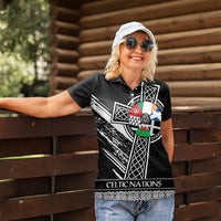 Cross Celtic Nations Women Polo Shirt Six Celtic Countries Grunge Style - Wonder Print Shop