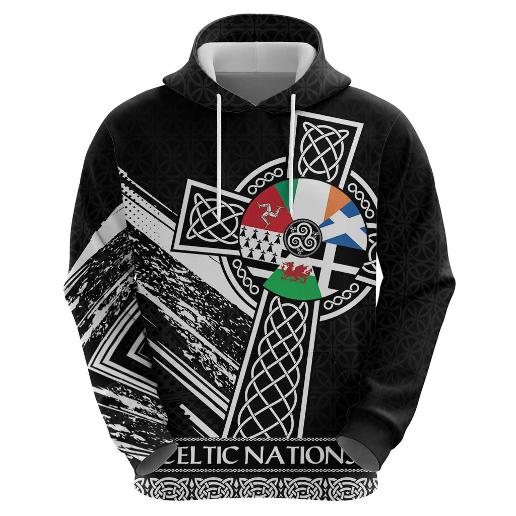 Cross Celtic Nations Zip Hoodie Six Celtic Countries Grunge Style - Wonder Print Shop