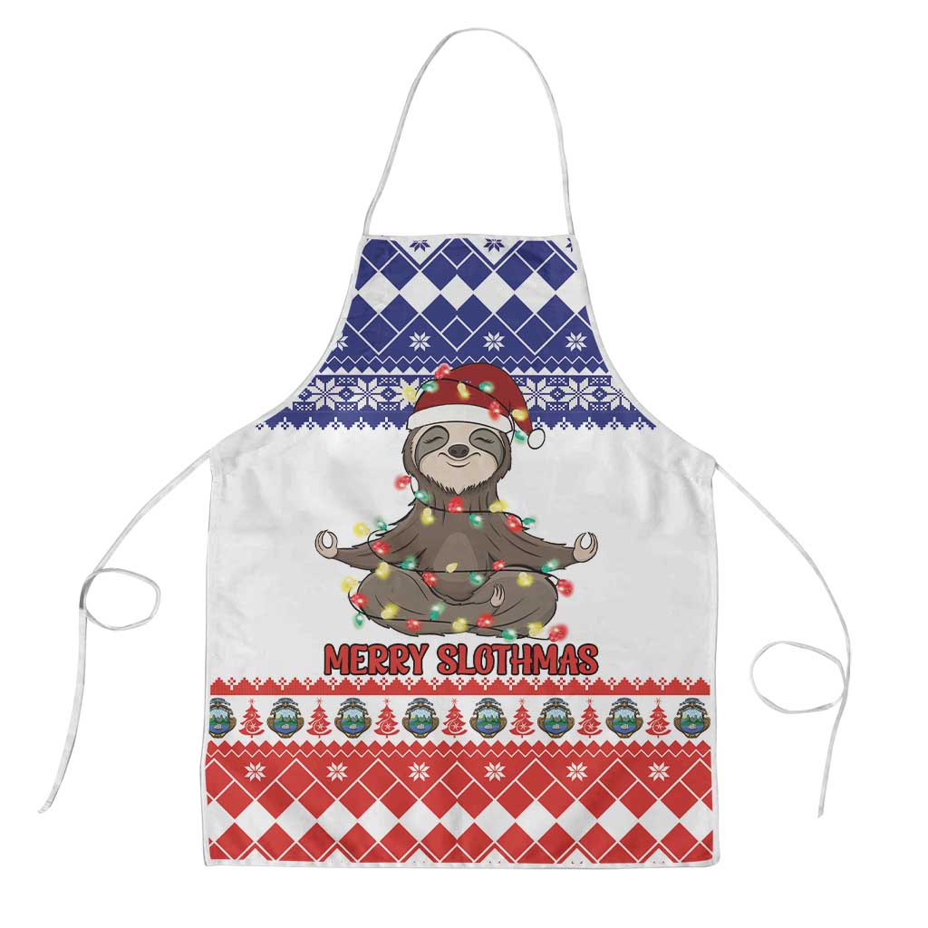 Costa Rica Christmas Apron Merry Slothmas - Wonder Print Shop