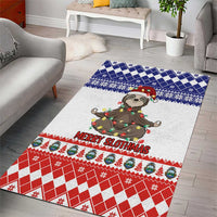 Costa Rica Christmas Area Rug Merry Slothmas - Wonder Print Shop