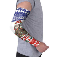 Costa Rica Christmas Arm Sleeves Merry Slothmas - Wonder Print Shop