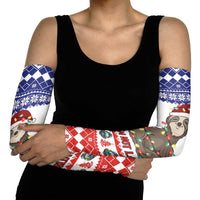 Costa Rica Christmas Arm Sleeves Merry Slothmas - Wonder Print Shop