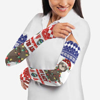 Costa Rica Christmas Arm Sleeves Merry Slothmas - Wonder Print Shop