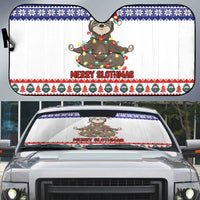 Costa Rica Christmas Auto Sun Shade Merry Slothmas - Wonder Print Shop