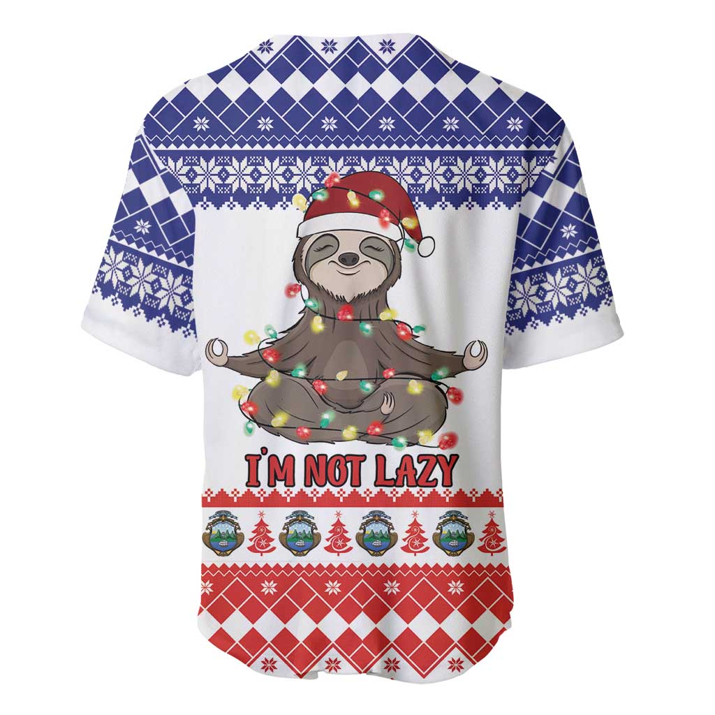 Costa Rica Christmas Baseball Jersey Merry Slothmas - Wonder Print Shop