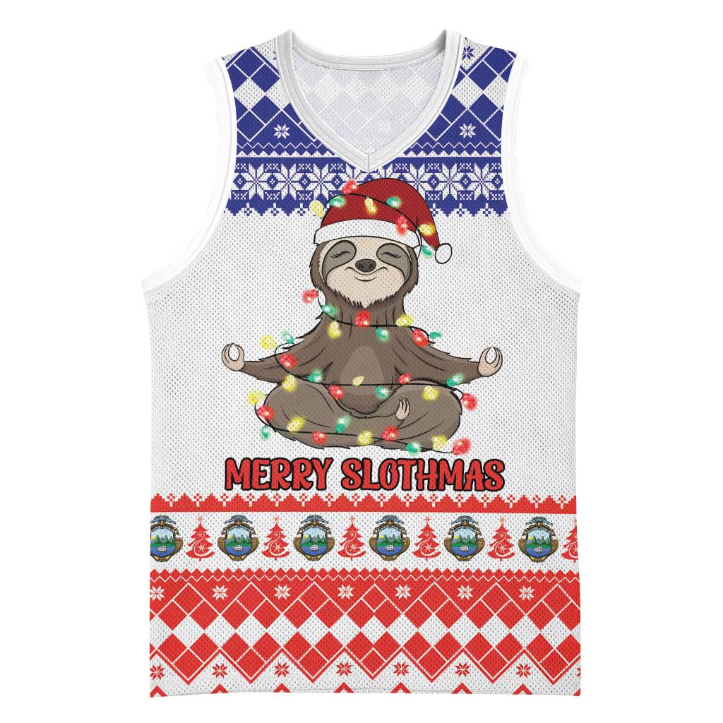 Costa Rica Christmas Basketball Jersey Merry Slothmas - Wonder Print Shop