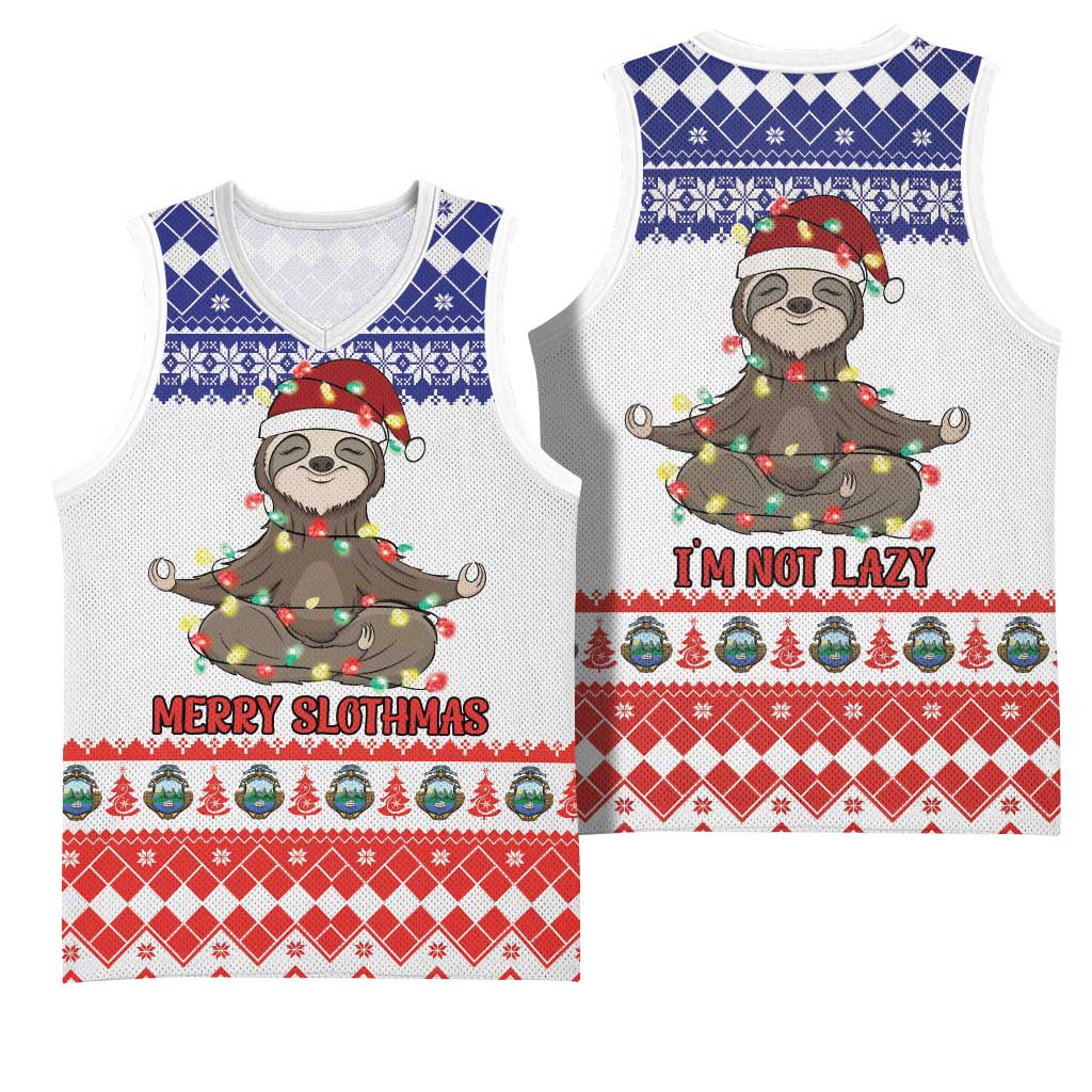 Costa Rica Christmas Basketball Jersey Merry Slothmas - Wonder Print Shop