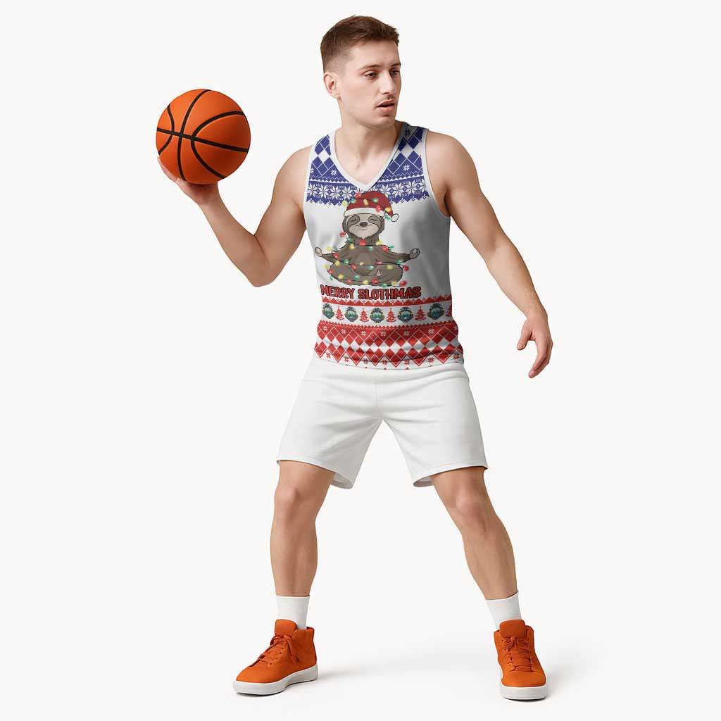 Costa Rica Christmas Basketball Jersey Merry Slothmas - Wonder Print Shop