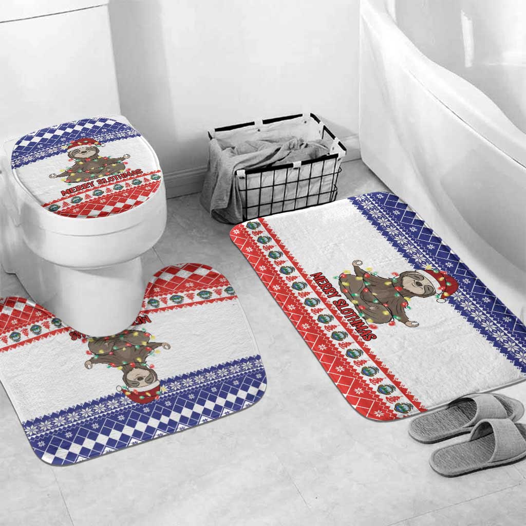 Costa Rica Christmas Bathroom Set Merry Slothmas - Wonder Print Shop