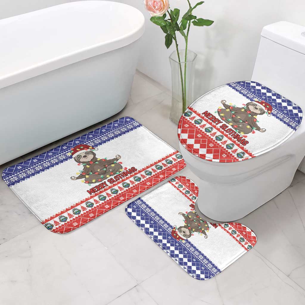 Costa Rica Christmas Bathroom Set Merry Slothmas - Wonder Print Shop