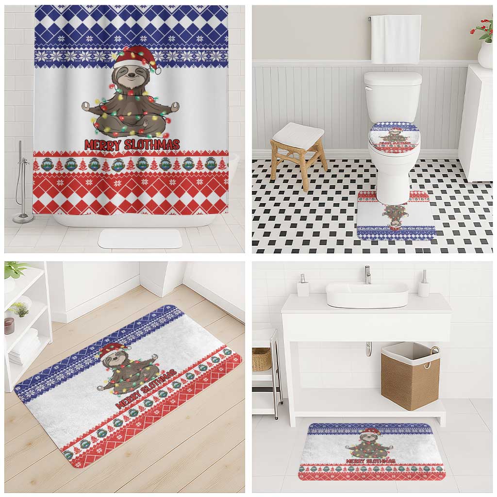 Costa Rica Christmas Bathroom Set Merry Slothmas - Wonder Print Shop