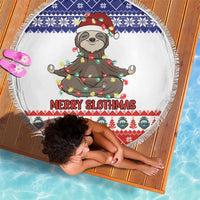Costa Rica Christmas Beach Blanket Merry Slothmas - Wonder Print Shop
