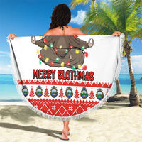 Costa Rica Christmas Beach Blanket Merry Slothmas - Wonder Print Shop