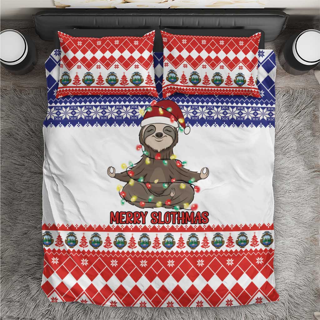 Costa Rica Christmas Bedding Set Merry Slothmas - Wonder Print Shop