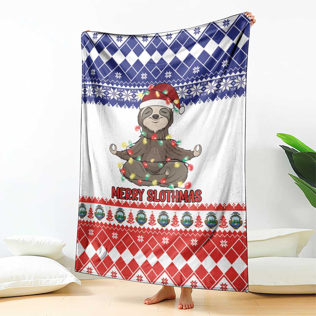 Costa Rica Christmas Blanket Merry Slothmas - Wonder Print Shop