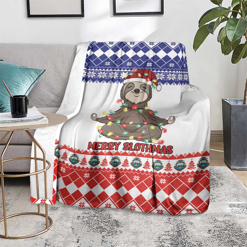 Costa Rica Christmas Blanket Merry Slothmas - Wonder Print Shop