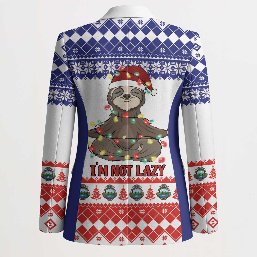 Costa Rica Christmas Blazer Merry Slothmas - Wonder Print Shop