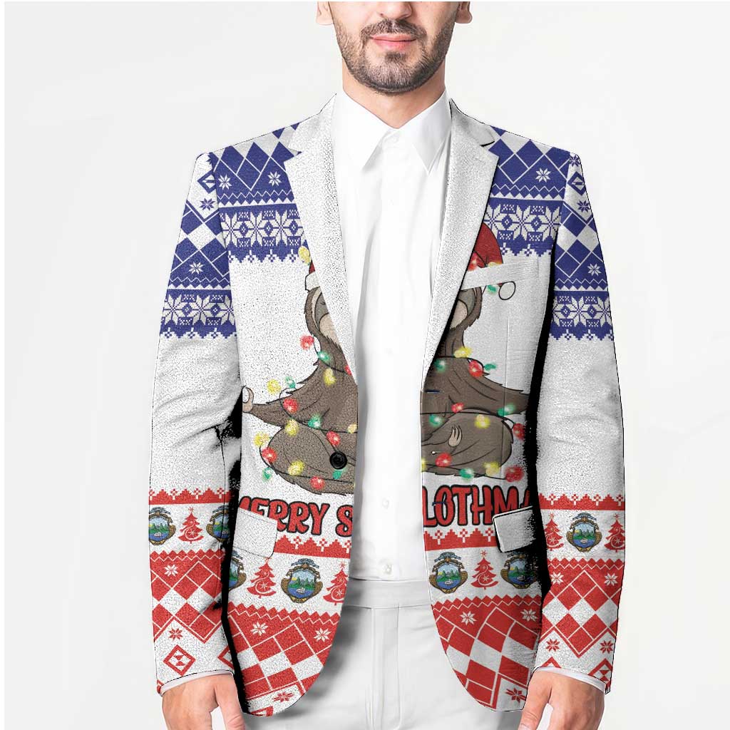 Costa Rica Christmas Blazer Merry Slothmas - Wonder Print Shop