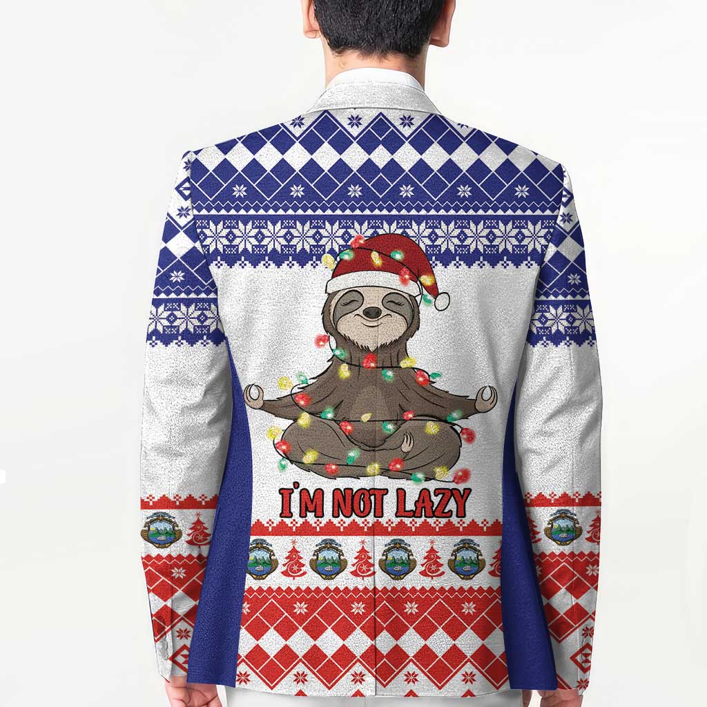 Costa Rica Christmas Blazer Merry Slothmas - Wonder Print Shop