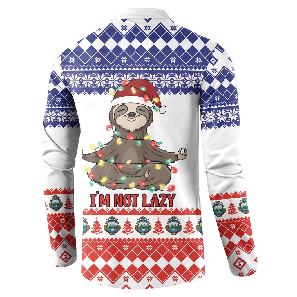 Costa Rica Christmas Button Sweatshirt Merry Slothmas - Wonder Print Shop