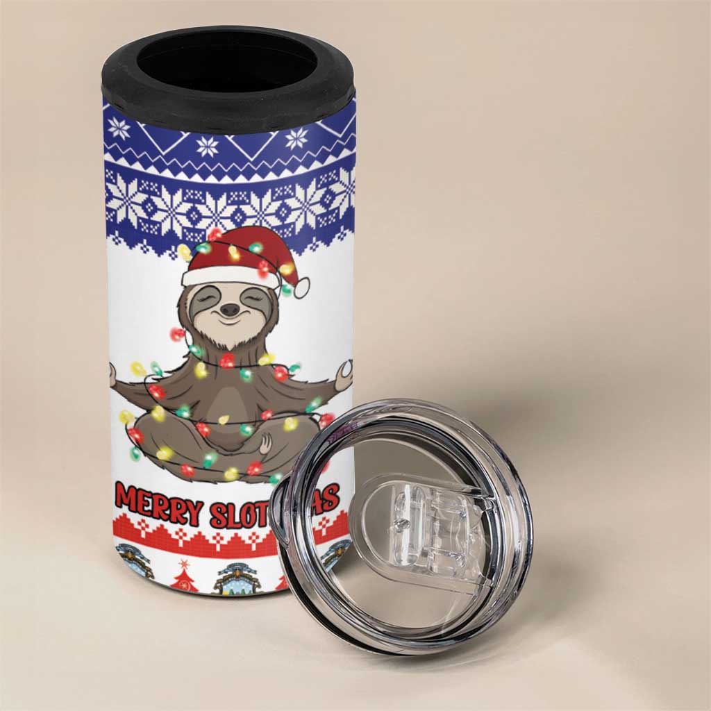 Costa Rica Christmas 4 in 1 Can Cooler Tumbler Merry Slothmas - Wonder Print Shop