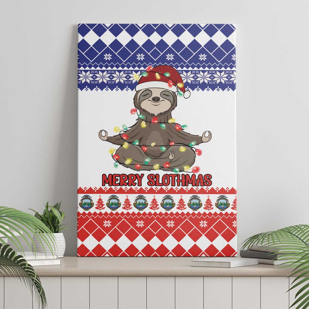 Costa Rica Christmas Canvas Wall Art Merry Slothmas - Wonder Print Shop