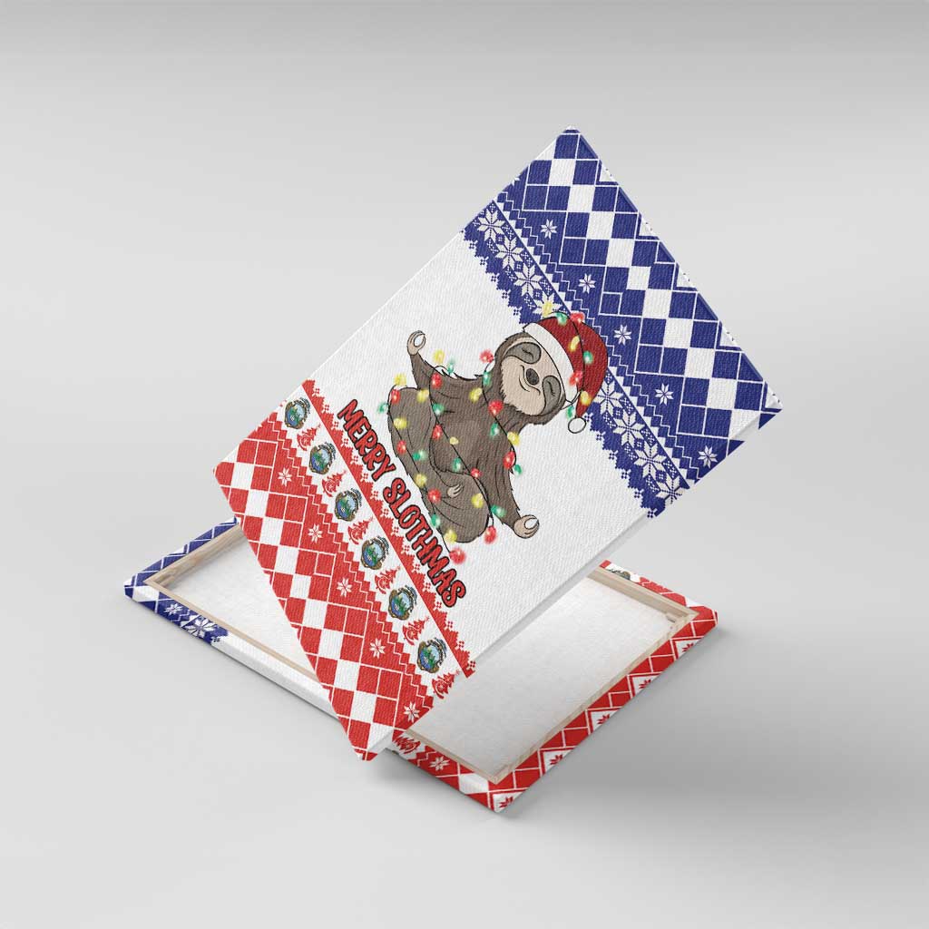 Costa Rica Christmas Canvas Wall Art Merry Slothmas - Wonder Print Shop