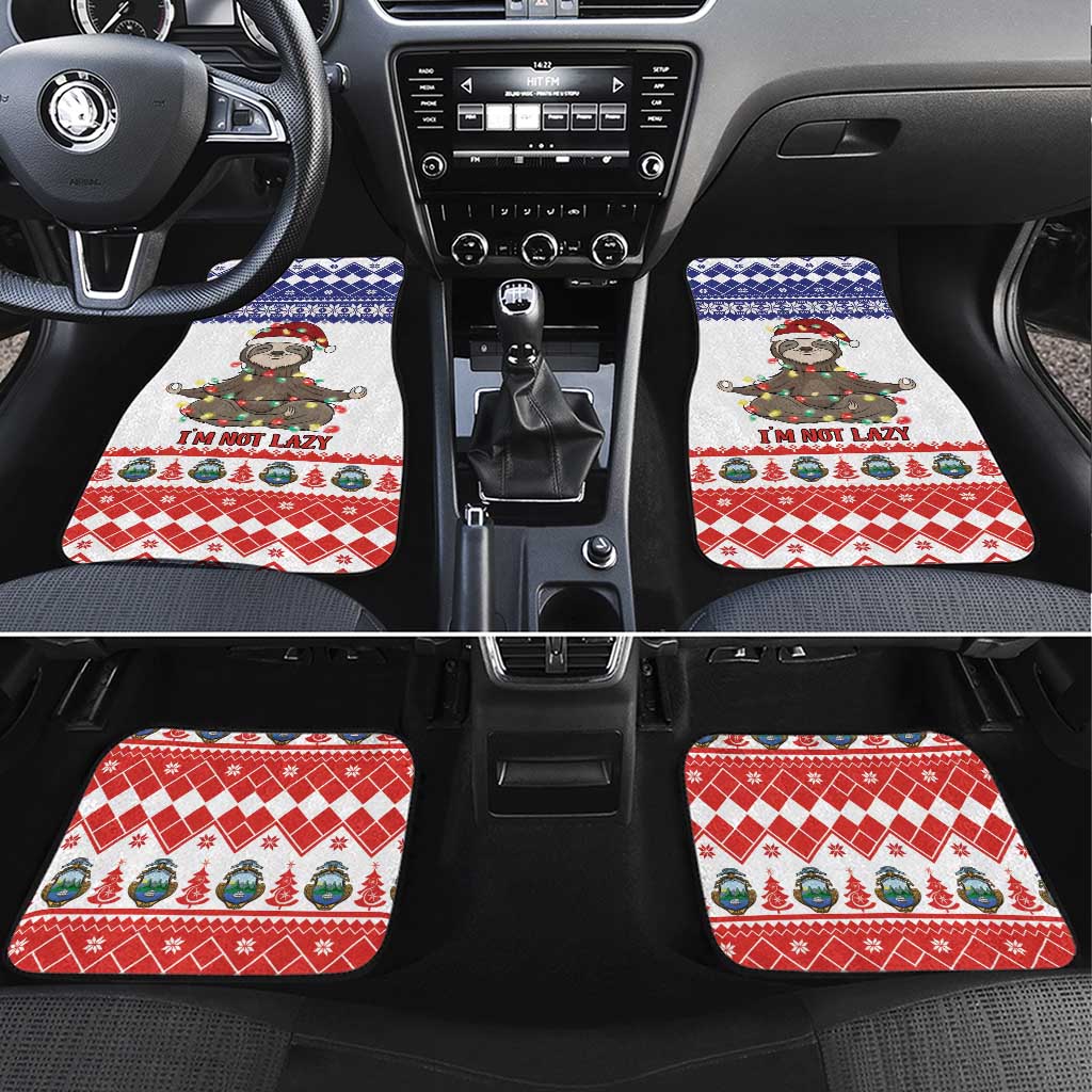Costa Rica Christmas Car Mats Merry Slothmas - Wonder Print Shop