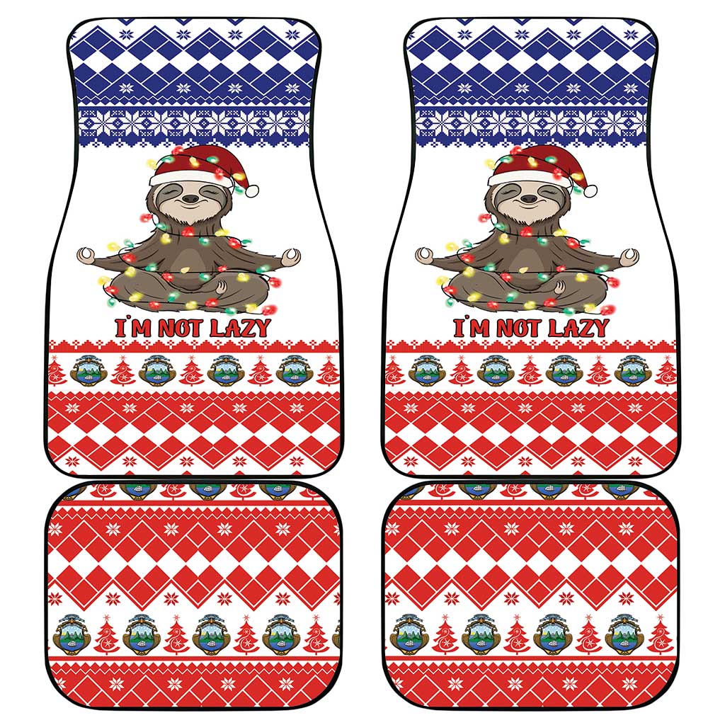 Costa Rica Christmas Car Mats Merry Slothmas - Wonder Print Shop