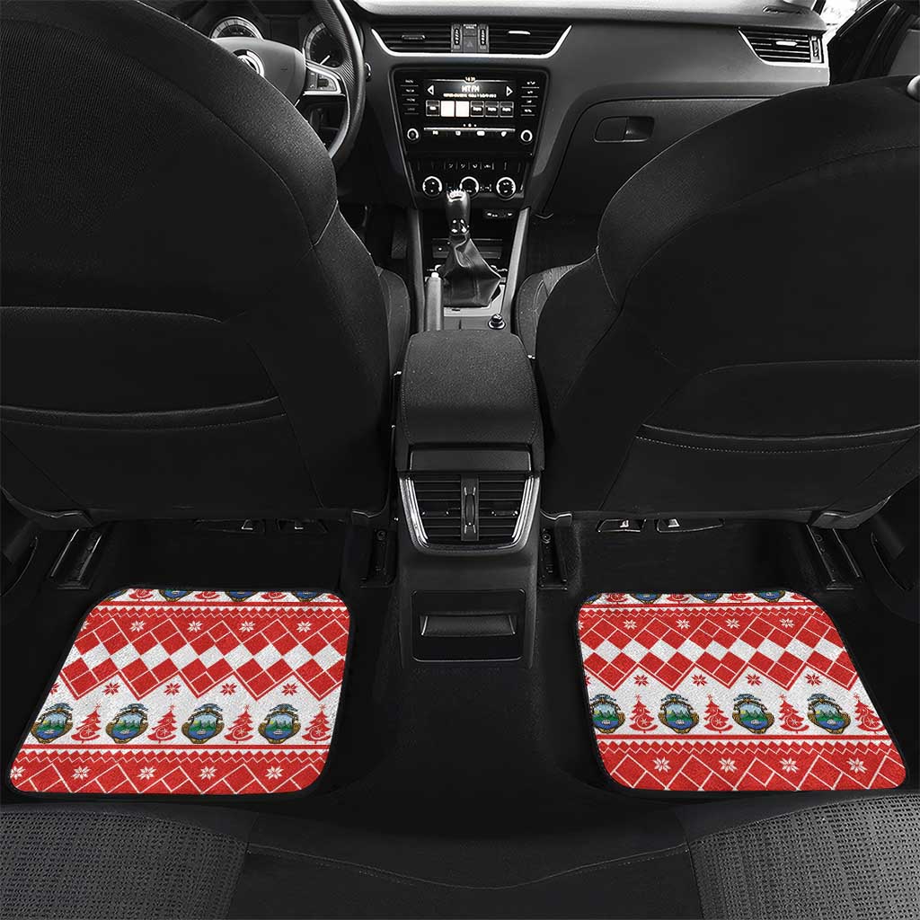 Costa Rica Christmas Car Mats Merry Slothmas - Wonder Print Shop