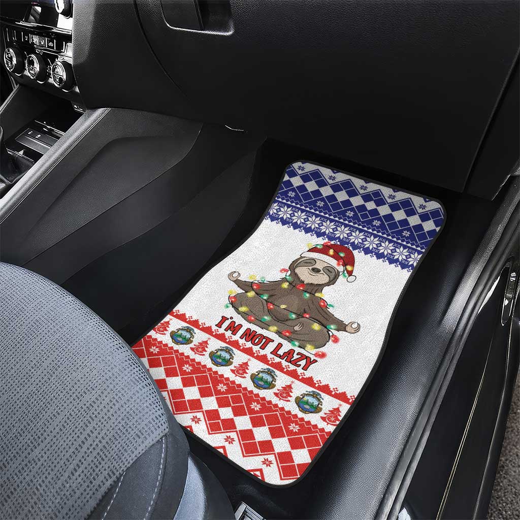 Costa Rica Christmas Car Mats Merry Slothmas - Wonder Print Shop