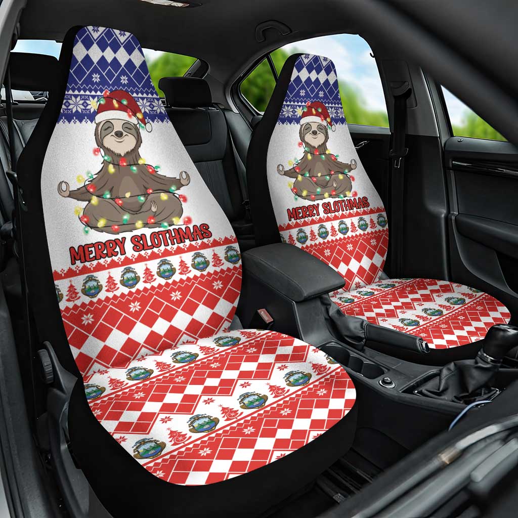 Costa Rica Christmas Car Seat Cover Merry Slothmas - Wonder Print Shop