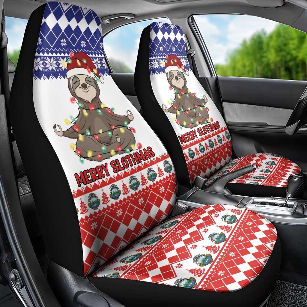 Costa Rica Christmas Car Seat Cover Merry Slothmas - Wonder Print Shop