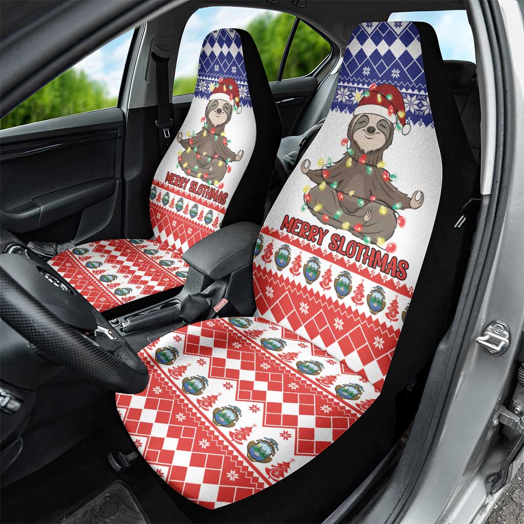 Costa Rica Christmas Car Seat Cover Merry Slothmas - Wonder Print Shop