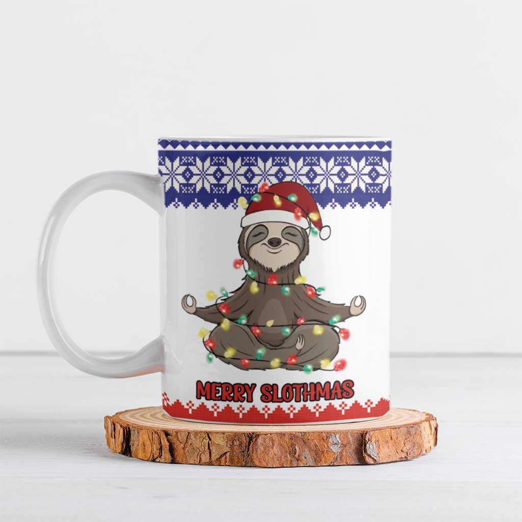 Costa Rica Christmas Ceramic Mug Merry Slothmas - Wonder Print Shop