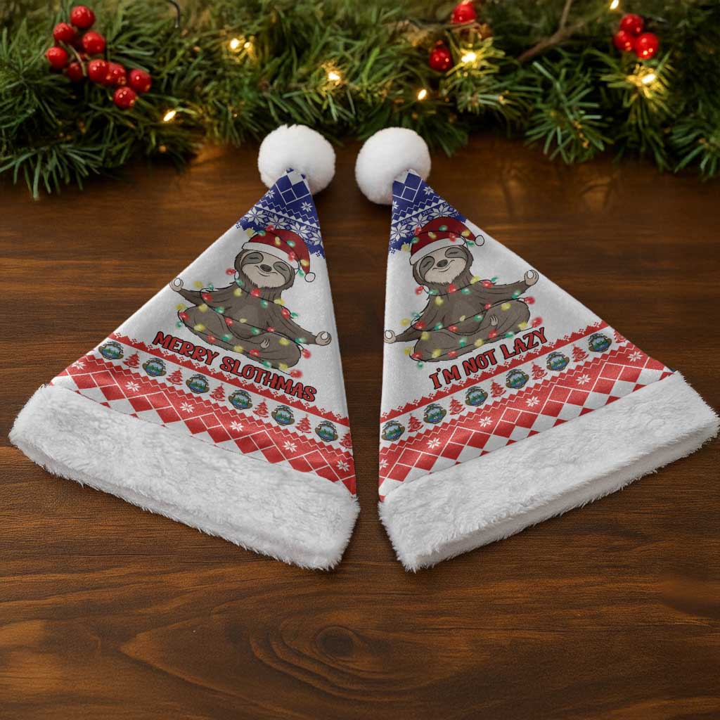 Costa Rica Christmas Santa Hat Merry Slothmas - Wonder Print Shop
