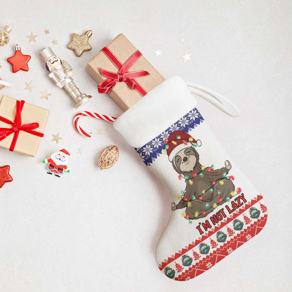 Costa Rica Christmas Stocking Merry Slothmas - Wonder Print Shop