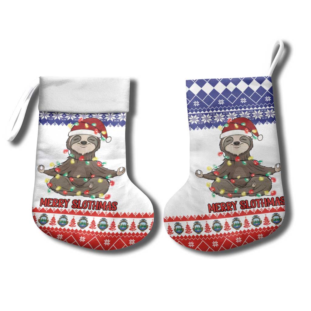 Costa Rica Christmas Stocking Merry Slothmas - Wonder Print Shop