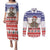 Costa Rica Christmas Couples Matching Puletasi and Long Sleeve Button Shirt Merry Slothmas - Wonder Print Shop