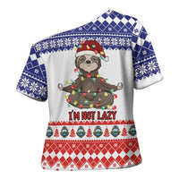 Costa Rica Christmas Cross Shoulder Shirt Merry Slothmas - Wonder Print Shop