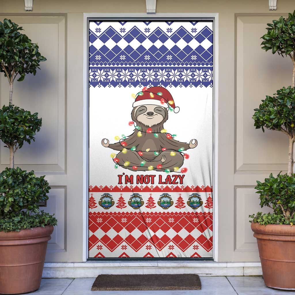 Costa Rica Christmas Door Cover Merry Slothmas - Wonder Print Shop