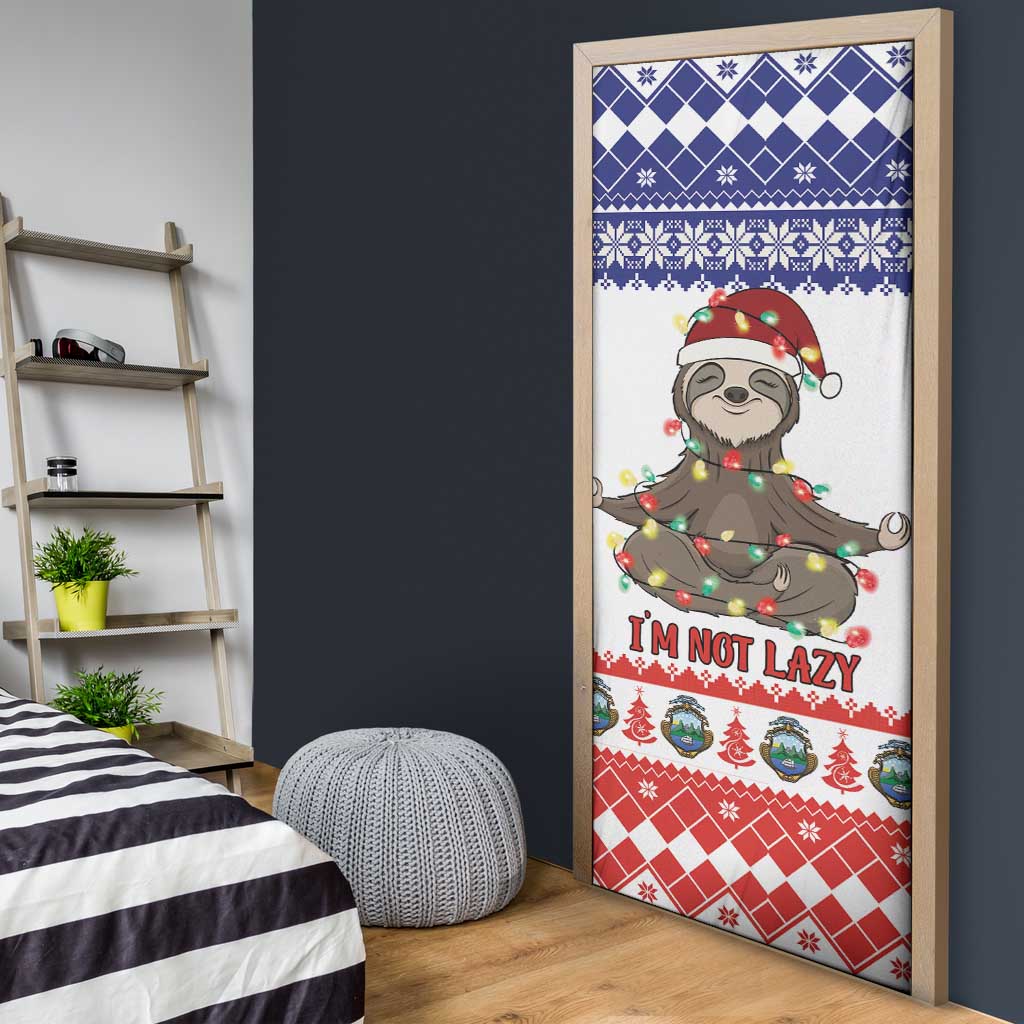 Costa Rica Christmas Door Cover Merry Slothmas - Wonder Print Shop