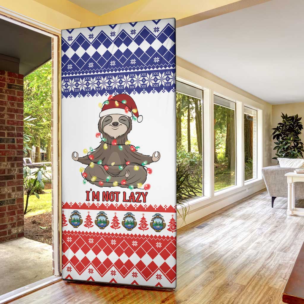 Costa Rica Christmas Door Cover Merry Slothmas - Wonder Print Shop