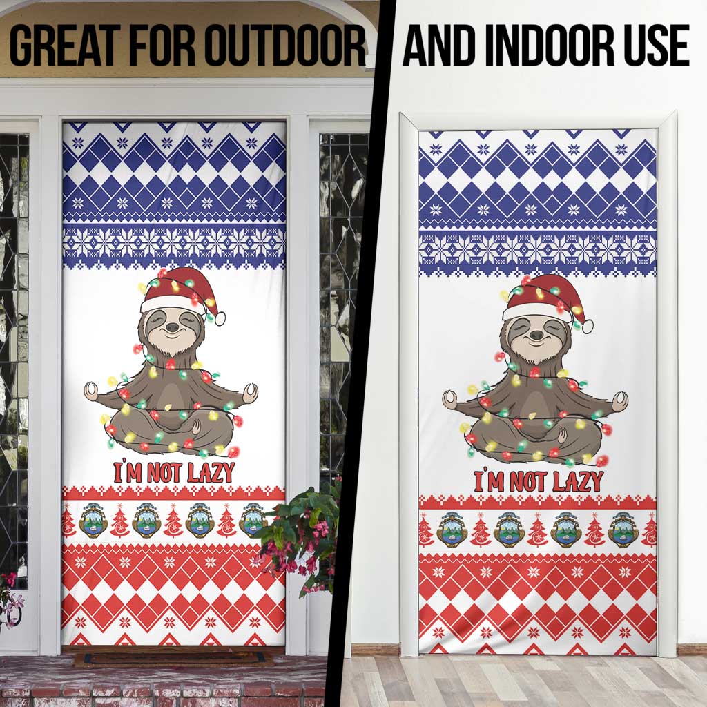 Costa Rica Christmas Door Cover Merry Slothmas - Wonder Print Shop