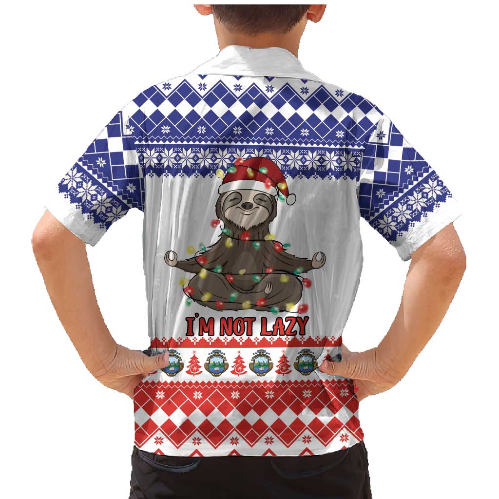 Costa Rica Christmas Family Matching Mermaid Dress and Hawaiian Shirt Merry Slothmas - Wonder Print Shop