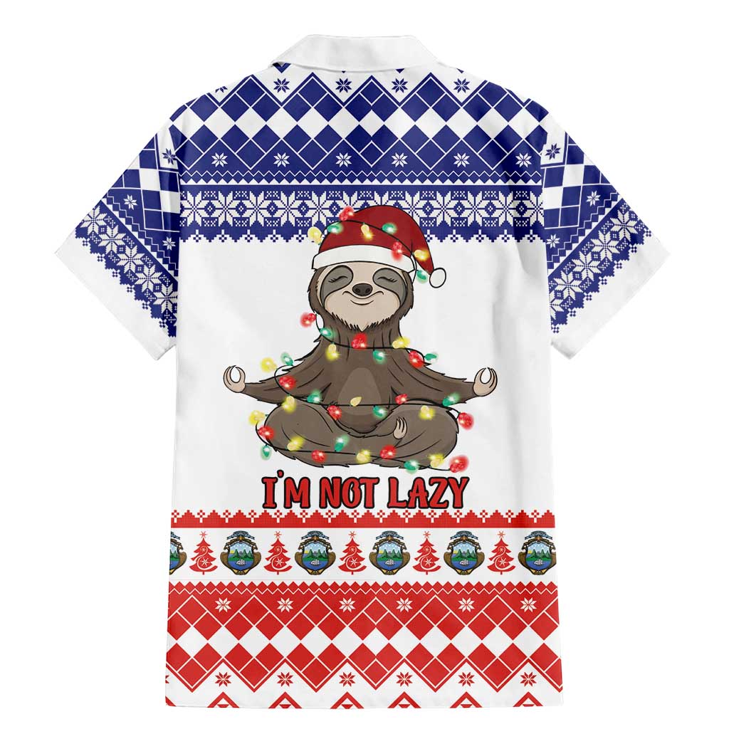 Costa Rica Christmas Family Matching Mermaid Dress and Hawaiian Shirt Merry Slothmas - Wonder Print Shop