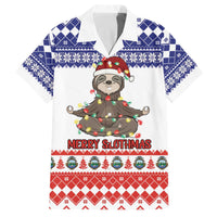 Costa Rica Christmas Family Matching Off The Shoulder Long Sleeve Dress and Hawaiian Shirt Merry Slothmas - Wonder Print Shop